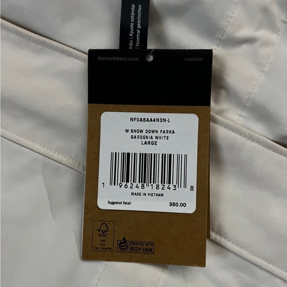 *SOLD*The North face Beautiful off white North face W SNOW DOWN PARKA GARDENIA - Picture 5 of 6